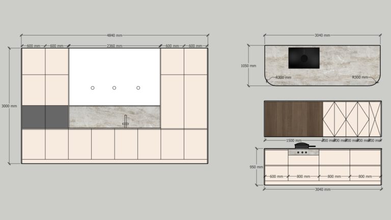 technische tekening, bestektekening en overizicht alle panelen